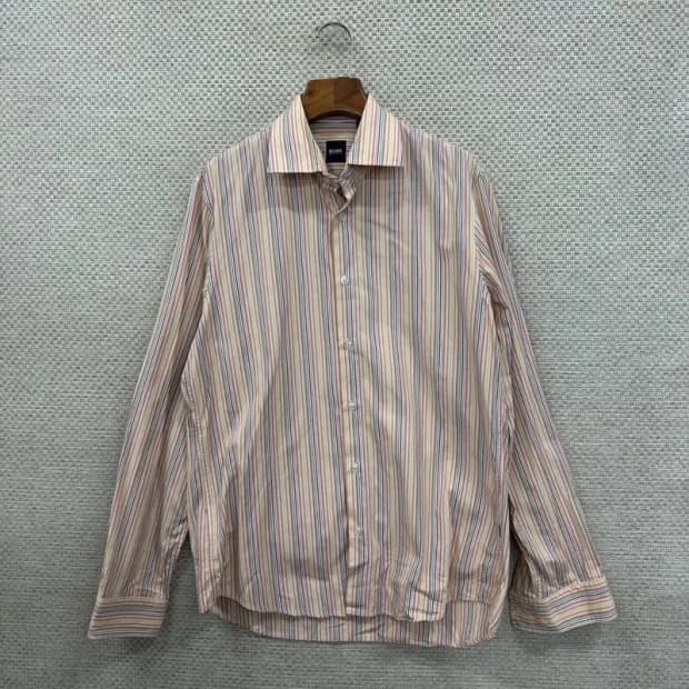 휴고보스 캐주얼 스트라이프 긴팔 셔츠 95 D08395
