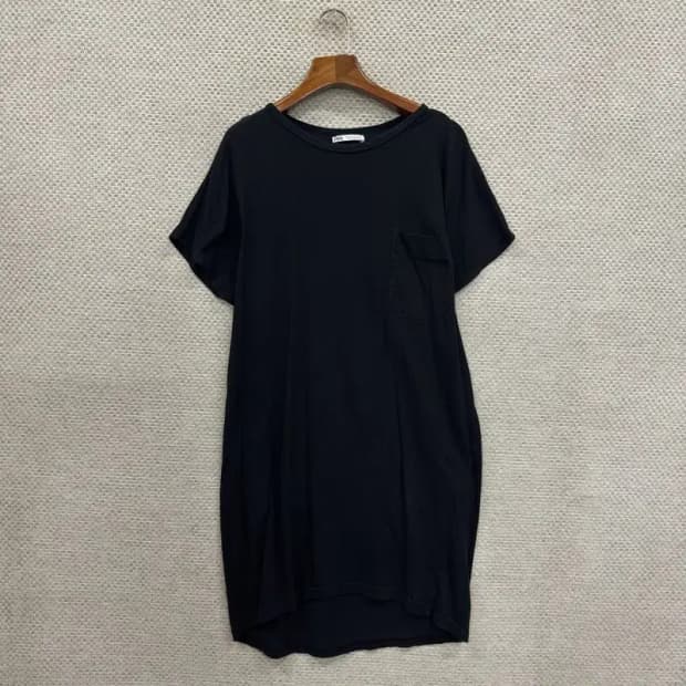 자라 ZARA 블랙 반팔 원피스 90 D08460