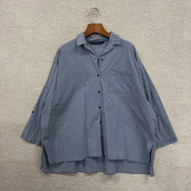 자라 ZARA 오버핏 포켓 여자 체크셔츠 90 D08467