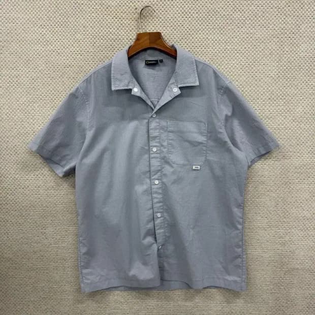 내셔널지오그래픽 시어서커 캐주얼 여름 반팔 셔츠 105 D08864