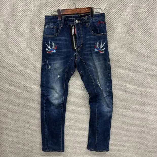 디스퀘어드2 빈티지 자수 데님팬츠 청바지 46 D09374