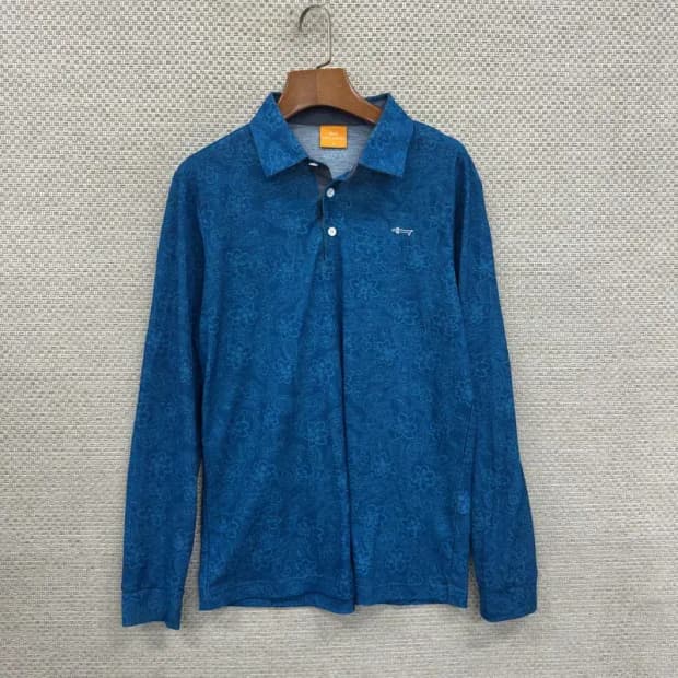 루이까스텔 자수로고 패턴 골프 긴팔카라티 95 D09354