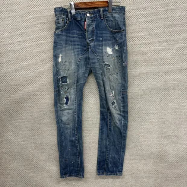 디스퀘어드2 빈티지 찢청 데님팬츠 청바지 48 D09572