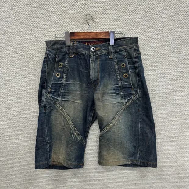 버커루 빈티지 올드스쿨 데님팬츠 반바지 32인치 D09813