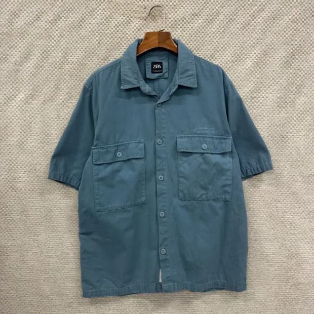자라 ZARA 투포켓 캐주얼 셔츠 자켓 100 D10027