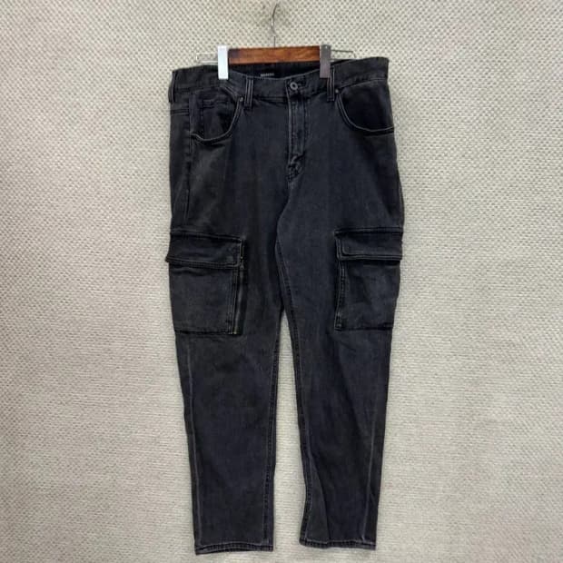 버커루 스트릿 카고팬츠 흑청바지 34인치 D10537