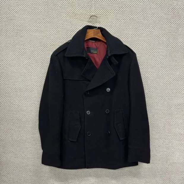 자라 ZARA 버튼 모직 하프 코트 95 D10709