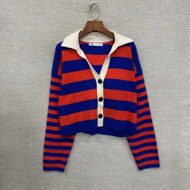 자라 ZARA 크롭 단가라 가디건 100 D11028