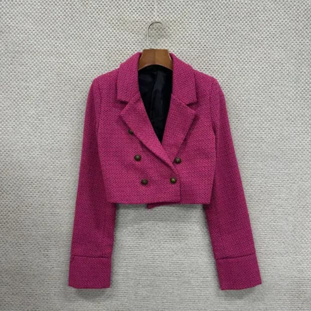 자라 ZARA 패턴 크롭 블레이저 자켓 85 D11048
