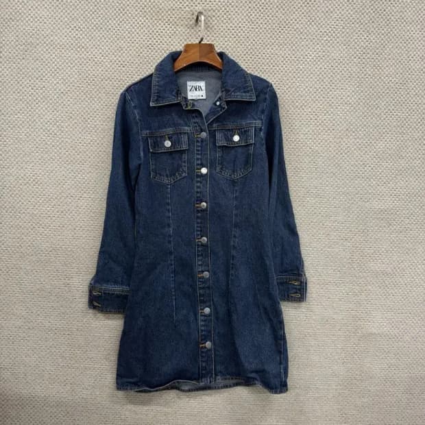 자라 ZARA 데님셔츠 청셔츠 롱 원피스 85 D11373
