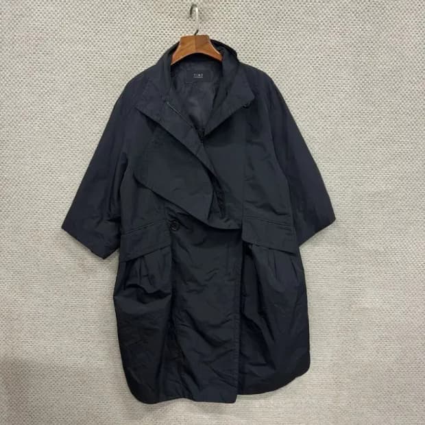타임 한섬 블랙 하이엔드 롱 트렌치 코트 95 D11378