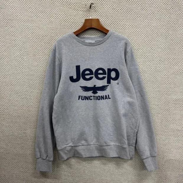 지프 JEEP 그레이 프린팅 빅로고 맨투맨 100 D11372