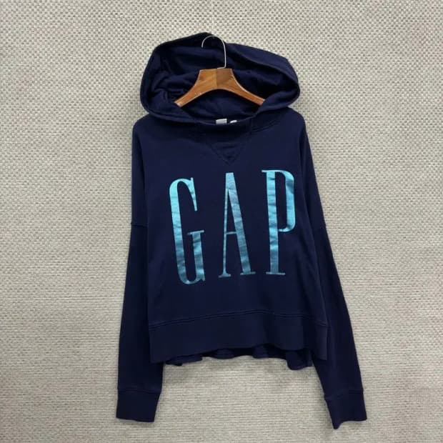 갭 GAP 네이비 빅로고 오버핏 후드티 95 D11928