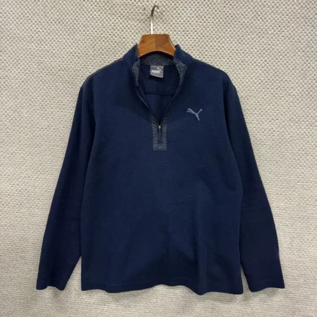 푸마 자수로고 반집업 약기모 긴팔티 95 D12020