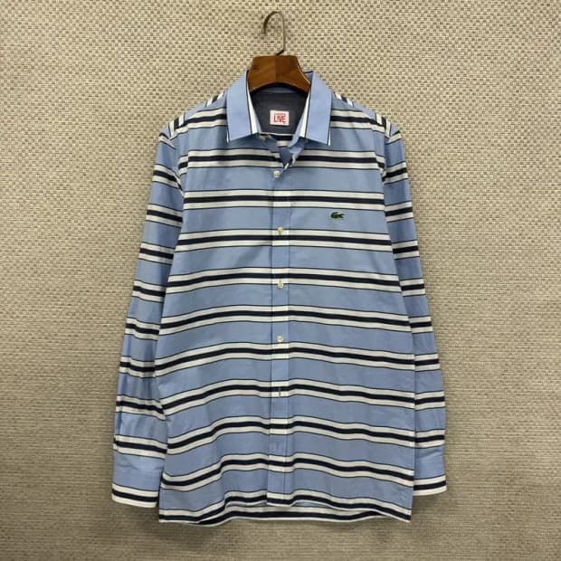 라코스테 캐주얼 자수로고 스트라이프 긴팔 셔츠 95 D12085