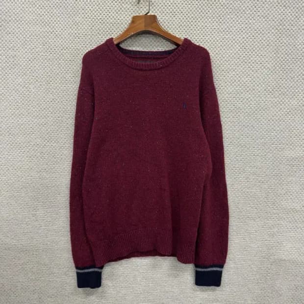 헤지스 캐주얼 자수로고 울 니트 스웨터 105 D12101