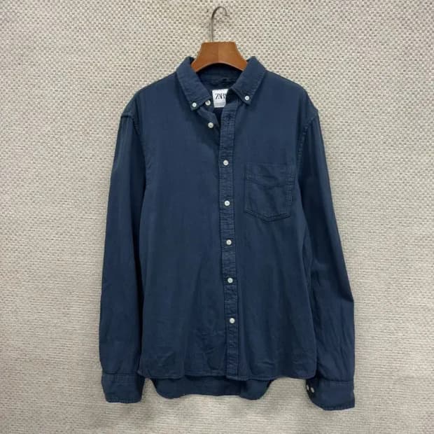 자라 ZARA 캐쥬얼 네이비 포켓 셔츠 95 D12163