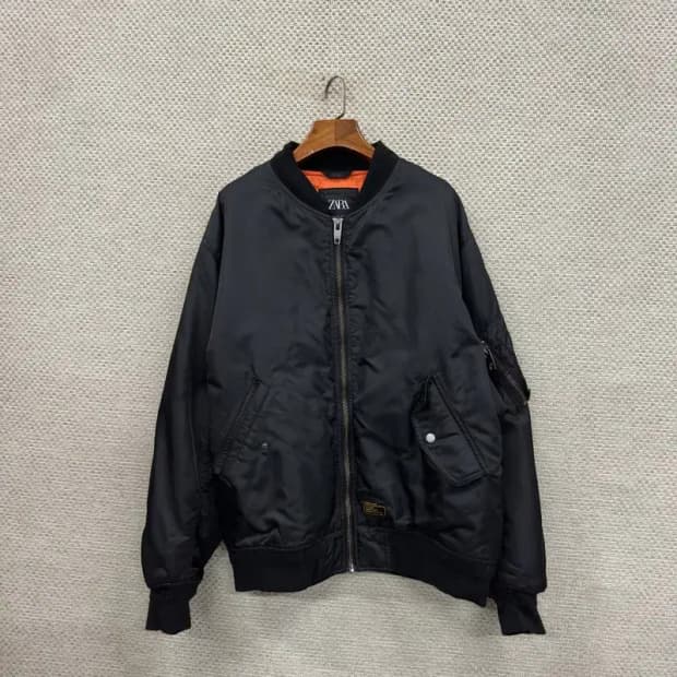 자라 ZARA 봄버 항공점퍼 블루종 자켓 105 D12169