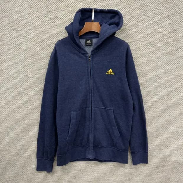 아디다스 약기모 자수로고 후드 집업 100 D12258