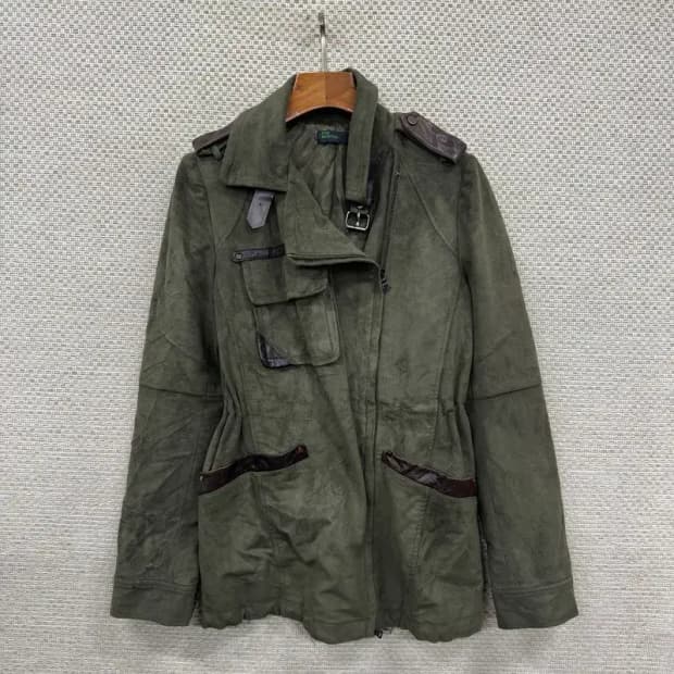 베네통 빈티지 양가죽 사파리 야상 자켓 90 D12254
