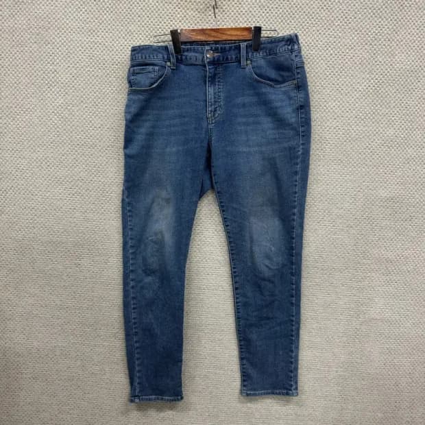 게스 캐쥬얼 은장  스판 반밴딩 데님 진청바지 33인치 A00034