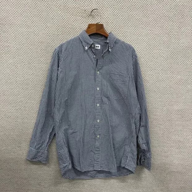 유니클로 캐쥬얼 체크 포켓 셔츠 95 A00016