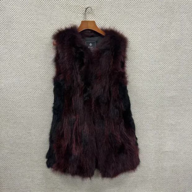 진도 천연모피 토끼털 조끼 베스트 95 A00250