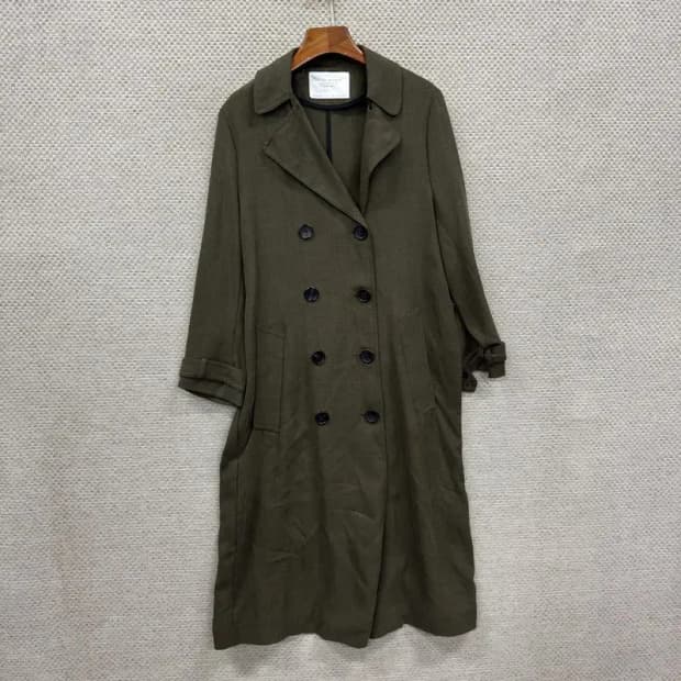 자라 ZARA 캐주얼 더블 모달 트렌치 롱 코트 90 A00489