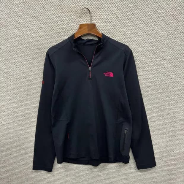 노스페이스 아웃도어 자수로고 반집업 긴팔티 90 A00494