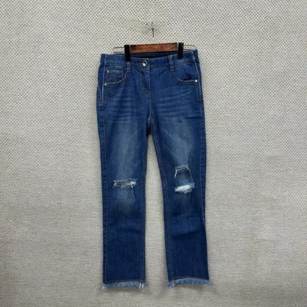 타임 한섬 캐주얼 찢청 컷팅 스판 데님 청바지 64 A00514