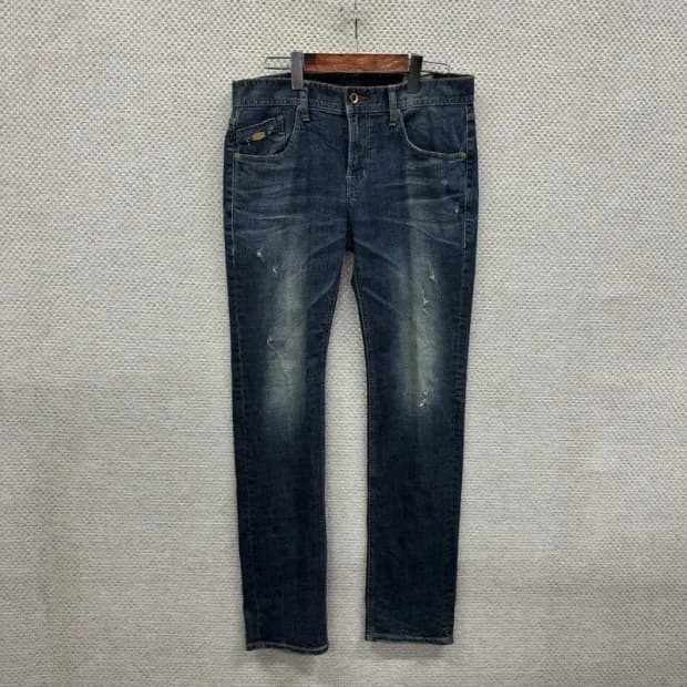 버커루 빈티지워싱 찢청 스판 데님 청바지 32인치 A00520