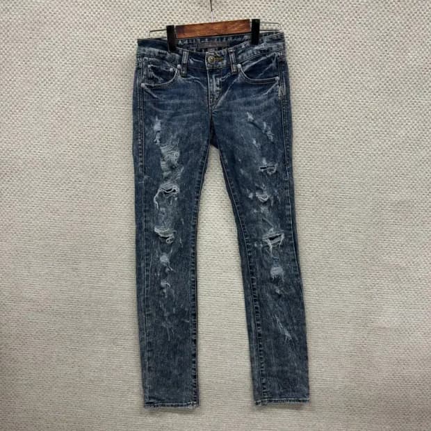 버커루 스트릿 Y2K 찢청 스키니 데님 청바지 26인치 A00516