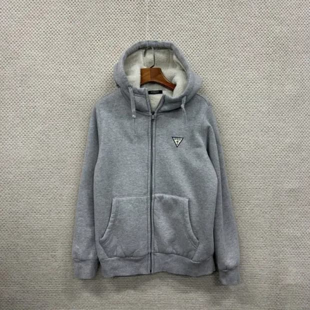 게스 캐주얼 자수로고 양털 후드집업 90 A00641