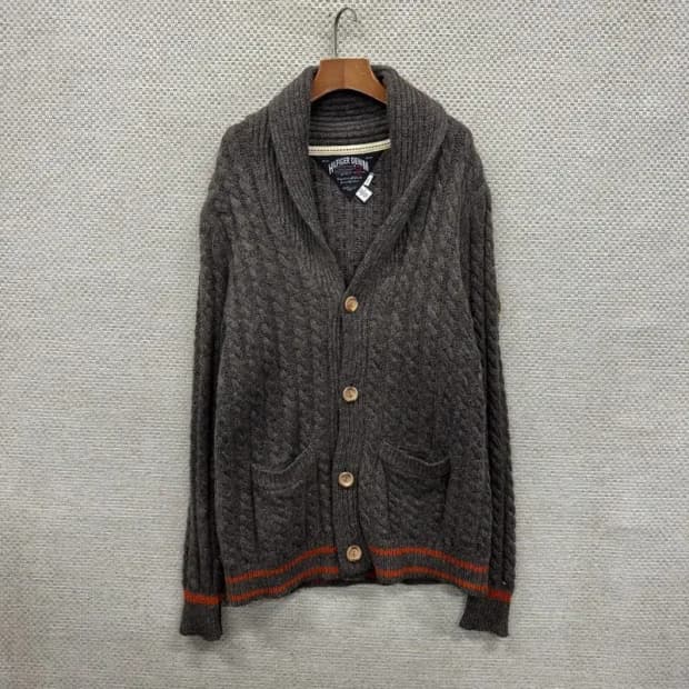 타미힐피거 올드스쿨 숄카라 케이블 울 니트 가디건 100 A00668