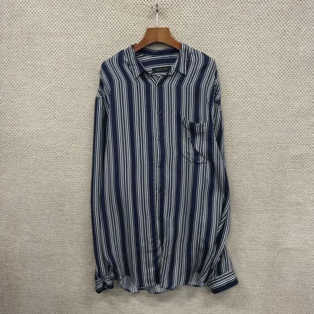 자라 ZARA 캐주얼 스트라이프 비스코스 긴팔 셔츠 105 A00732
