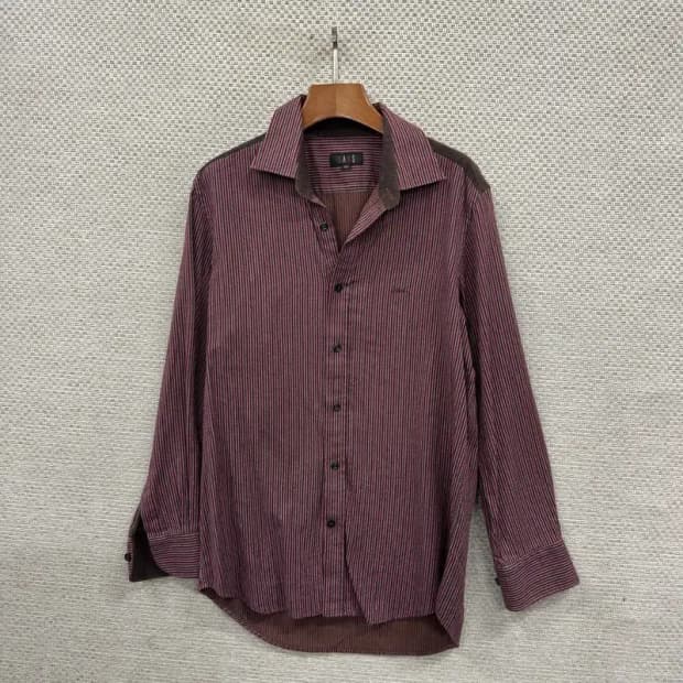 닥스 캐주얼 자수로고 스트라이프 긴팔 셔츠 95 A00750