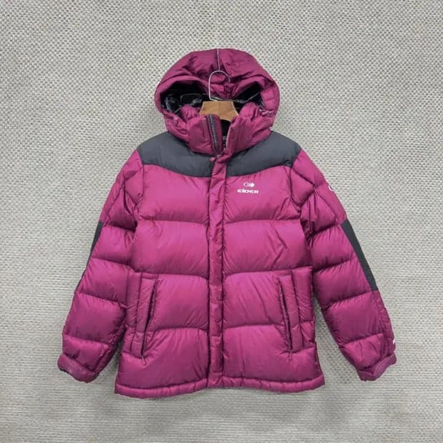 아이더 아웃도어 프린팅로고 거위털 패딩 점퍼 S A01062