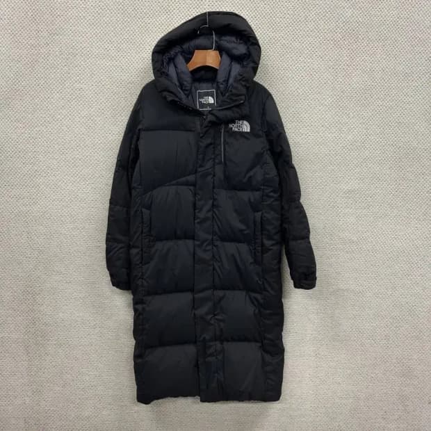 노스페이스 아웃도어 자수로고 구스다운 롱 패딩 점퍼 85 A01140
