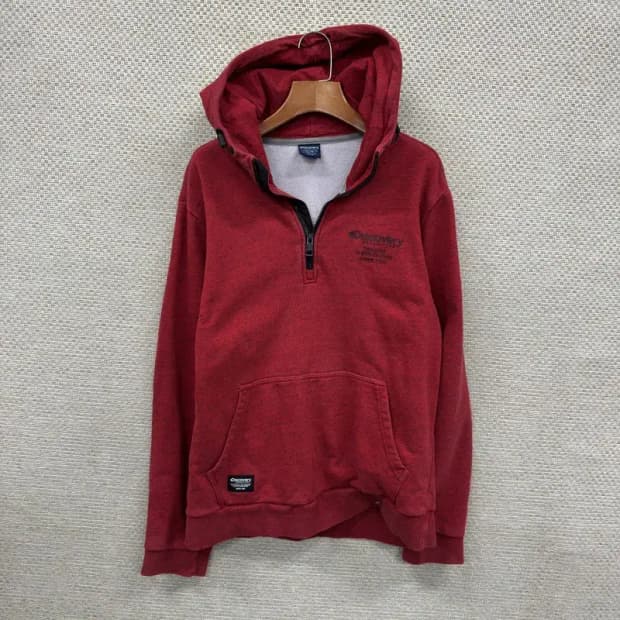 디스커버리 아웃도어 프린팅로고 반집업 후드티 100 A01215