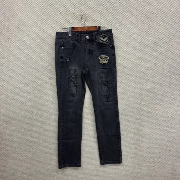 지프 JEEP 멀티패치 스판 그레이진 데님 청바지 30인치 A01240