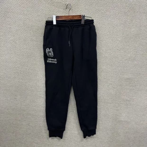 라이프워크 빅패치로고 조거 기모 밴딩 츄리닝바지 S A01238