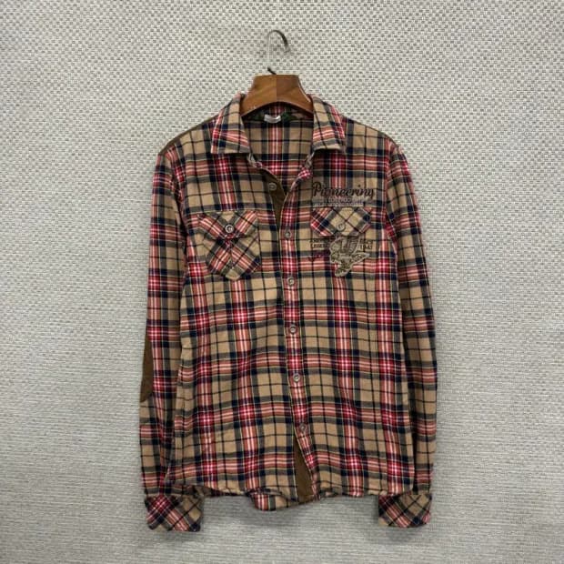 지프 JEEP 캐주얼 빈티지체크 긴팔 셔츠 M A01301