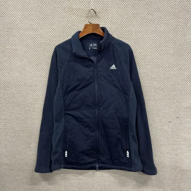 아디다스 골프 자수로고 플리스 후리스 집업 L A01407