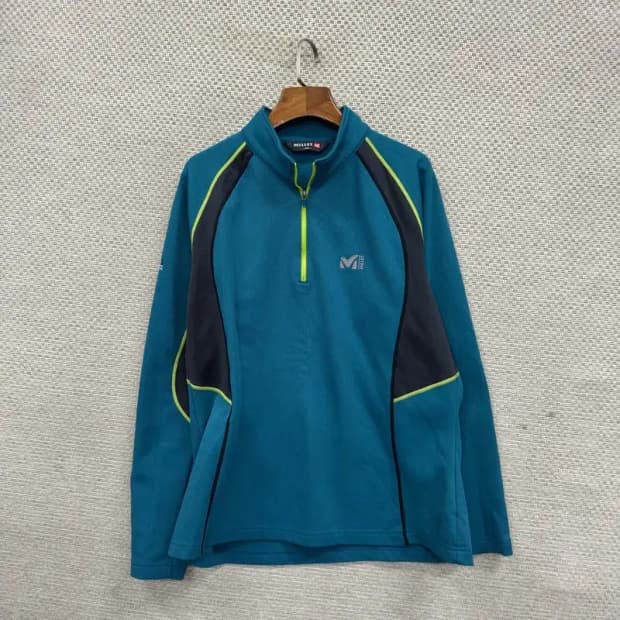 밀레 아웃도어 자수로고 반집업 약기모 긴팔티 100 A01496