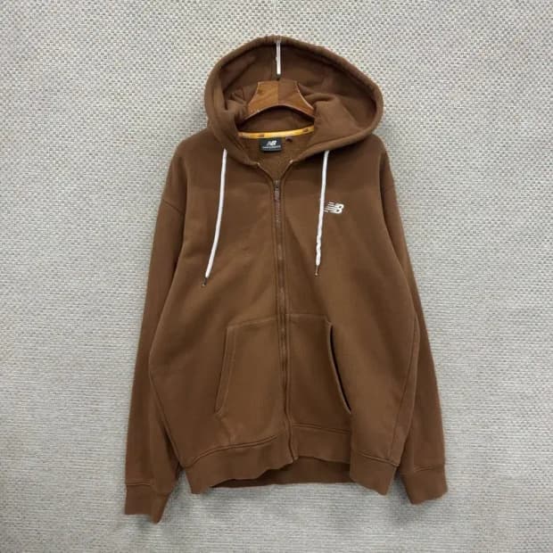 뉴발란스 캐주얼 자수로고 오버핏 기모 후드집업 100 A00809