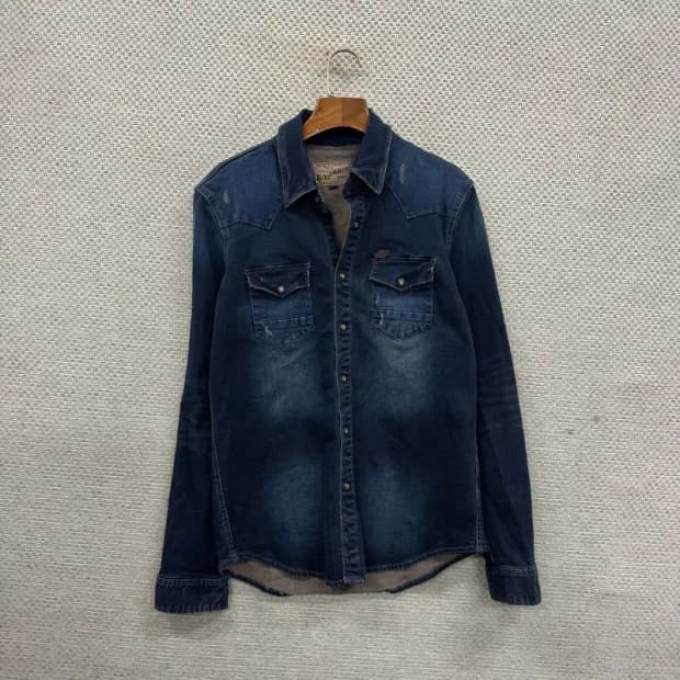 버커루 워싱 스판 데님 청셔츠 L A01648