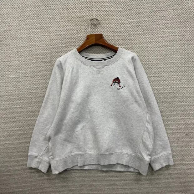 헤지스 캐주얼 자수로고 약기모 크롭 스웻셔츠 맨투맨 95 A01666