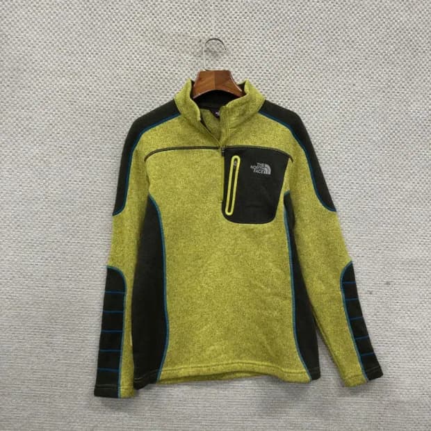 노스페이스 아웃도어 자수로고 반집업 후리스 긴팔티 90(S) A01750