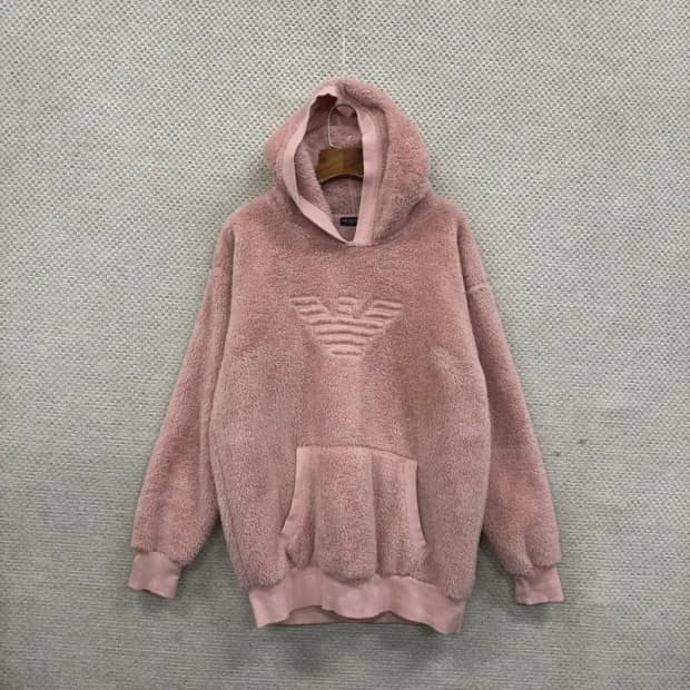 엠포리오 아르마니 빅로고 오버핏 후리스 후드티 S A01740