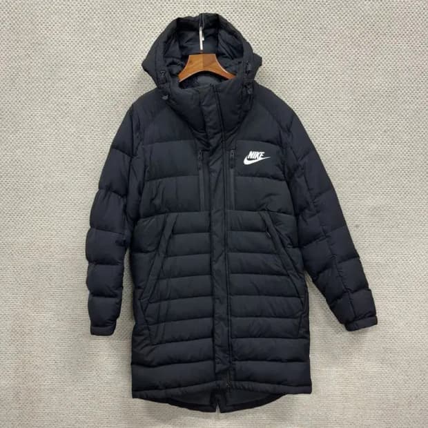 나이키 캐주얼 프린팅로고 오리털 덕다운 롱 패딩 점퍼 M A01984